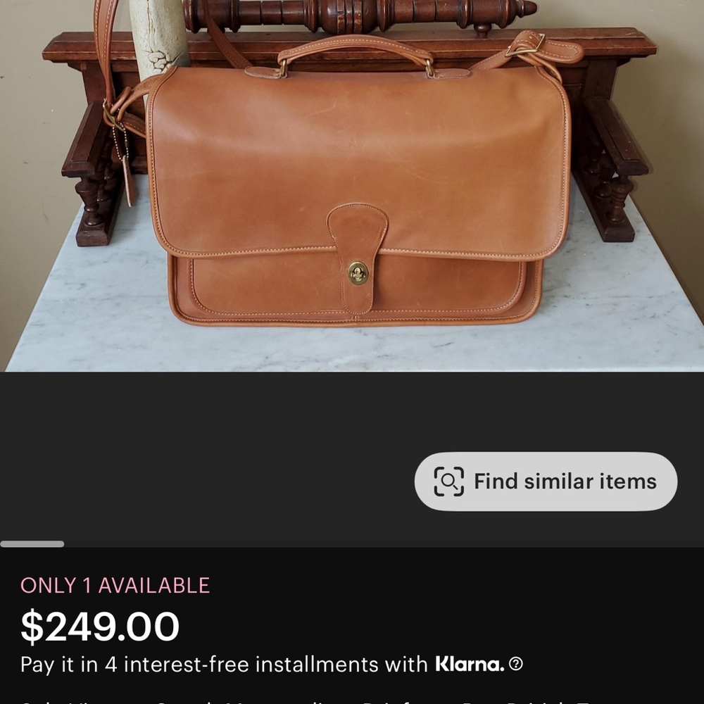 Coach Men's Brown Leather Messenger Bag - Picture 8 of 8